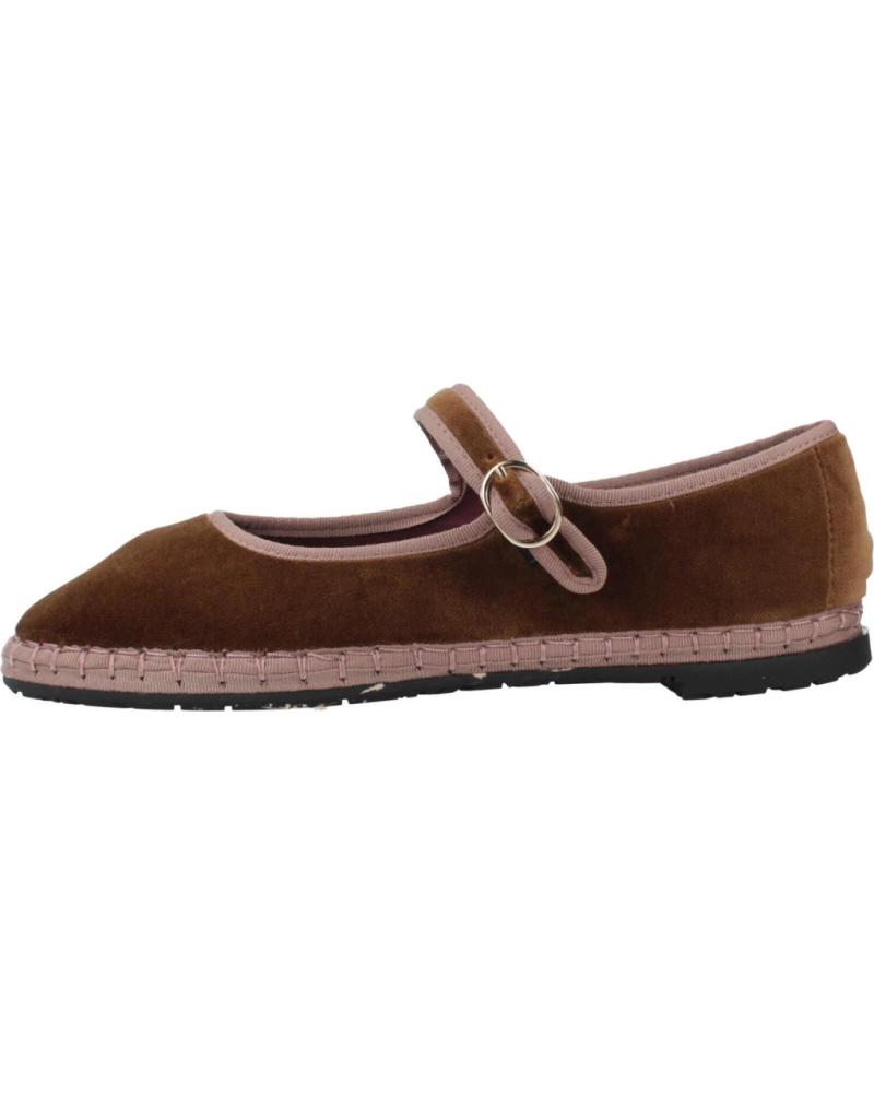 FLABELUS BALTHASAR - BALLERINE IN VELLUTO MARRONE CON SUOLA IN JUTA MARRON