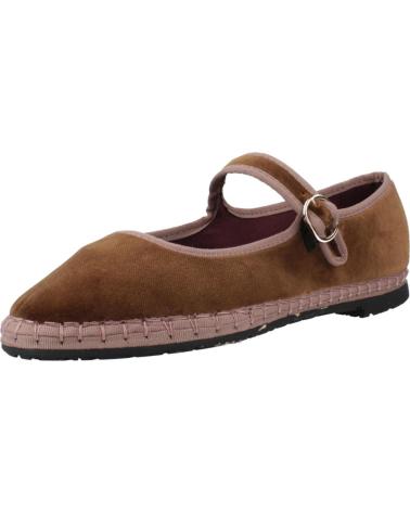 FLABELUS BALTHASAR - BALLERINE IN VELLUTO MARRONE CON SUOLA IN JUTA MARRON