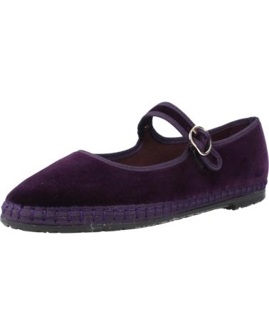 FLABELUS GATZ - BALLERINE IN VELLUTO VIOLA CON SUOLA IN JUTA BRNJNA