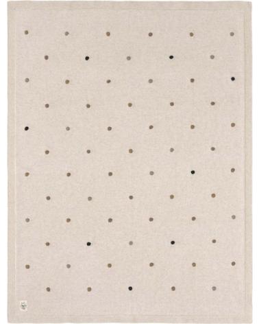 MANTA DE VIAJE OLMITOS BEIGE CON DISEÑO DE PUNTOS BEIGE