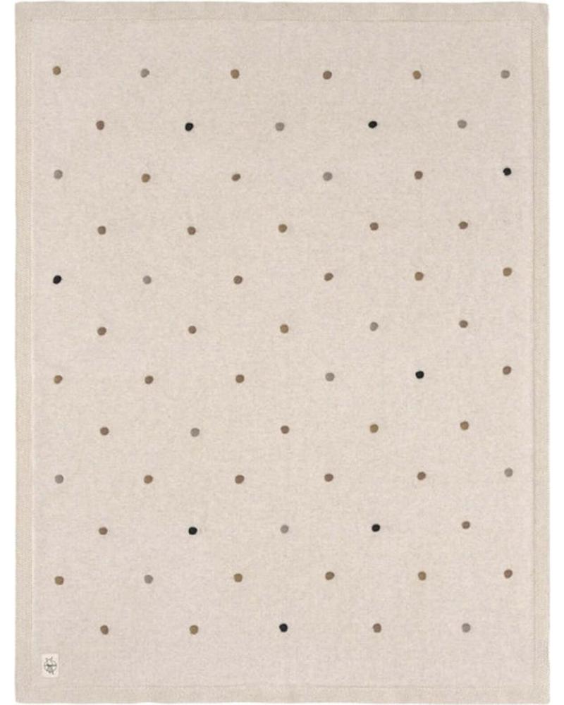MANTA DE VIAJE OLMITOS BEIGE CON DISEÑO DE PUNTOS BEIGE