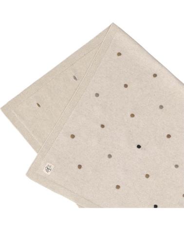 MANTA DE VIAJE OLMITOS BEIGE CON DISEÑO DE PUNTOS BEIGE