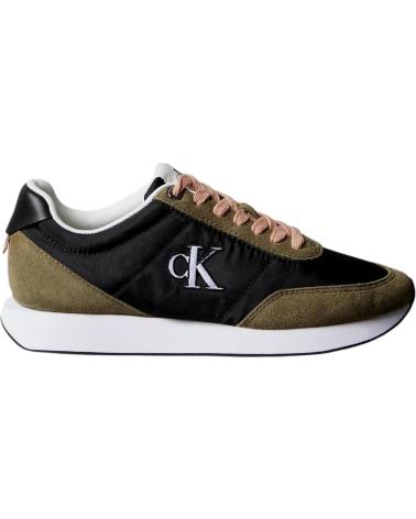 CALVIN KLEIN SNEAKERS RETRO RUNNER IN NYLON KAKI KAKI