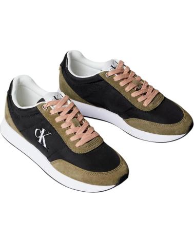 CALVIN KLEIN SNEAKERS RETRO RUNNER IN NYLON KAKI KAKI