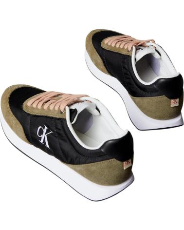 CALVIN KLEIN SNEAKERS RETRO RUNNER IN NYLON KAKI KAKI