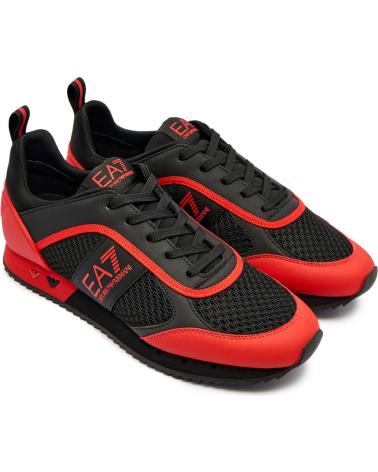 TÊNIS CASUAL EMPORIO ARMANI 7X000334 PRETO COM VERMELHO NEGRO