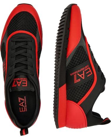 TÊNIS CASUAL EMPORIO ARMANI 7X000334 PRETO COM VERMELHO NEGRO