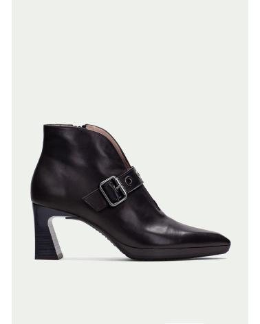 STIVALETTO IN PELLE HISPANITAS HI254244 NERO CON FIBBIA E TACCO GEOMETRICO NEGRO