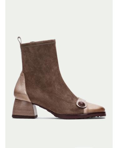 STIVALETTO IN CAMOSCIO HISPANITAS HI254219 TAUPE CON DETTAGLIO METALLICO TAUPE
