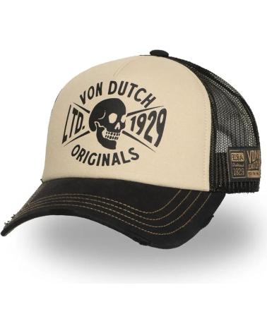 VON DUTCH ORIGINALS LTD BEIGE AND BLACK TRUCKER CAP NAN