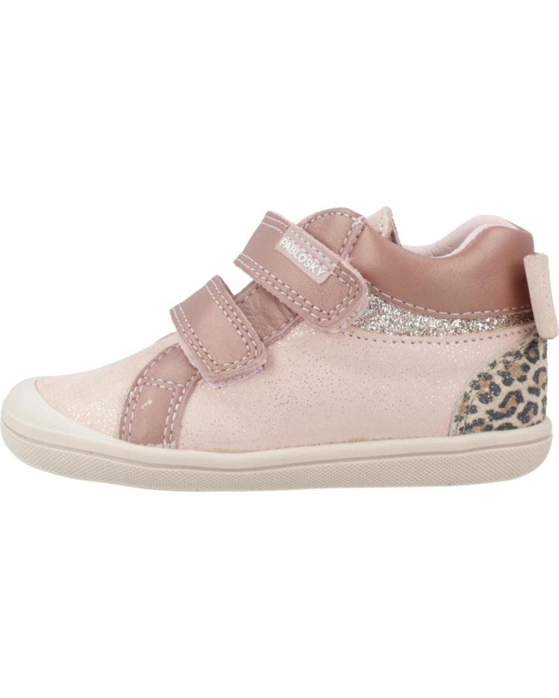 PABLOSKY 061770: STIVALETTO IN PELLE ROSA CON VELCRO PER BAMBINA TBNSU