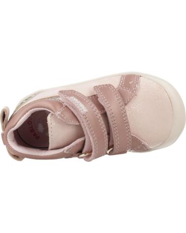 PABLOSKY 061770: STIVALETTO IN PELLE ROSA CON VELCRO PER BAMBINA TBNSU