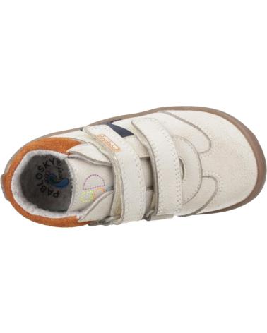 BOTIM DE COURO PABLOSKY 064206/064206P COM VELCROS BEGE GELO BONE