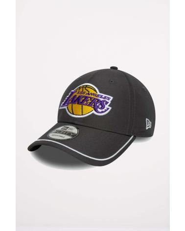 BONÉ NEW ERA LA LAKERS NBA 9FORTY PIPING CINZENTO ESCURO GRH