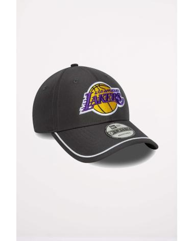 BONÉ NEW ERA LA LAKERS NBA 9FORTY PIPING CINZENTO ESCURO GRH