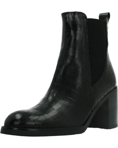 WONDERS STIVALETTI IN PELLE NERI MODELLO AUSTRAL CON TACCO BLOCCO ED ELASTICI NEGRO