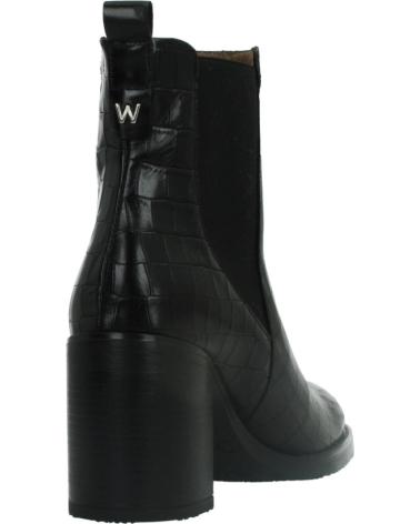 WONDERS STIVALETTI IN PELLE NERI MODELLO AUSTRAL CON TACCO BLOCCO ED ELASTICI NEGRO