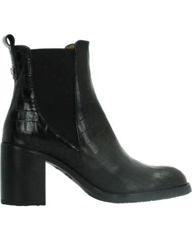 WONDERS STIVALETTI IN PELLE NERI MODELLO AUSTRAL CON TACCO BLOCCO ED ELASTICI NEGRO