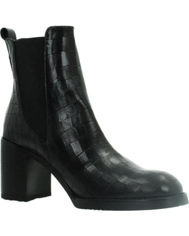 WONDERS STIVALETTI IN PELLE NERI MODELLO AUSTRAL CON TACCO BLOCCO ED ELASTICI NEGRO