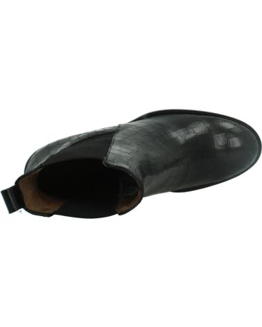 WONDERS STIVALETTI IN PELLE NERI MODELLO AUSTRAL CON TACCO BLOCCO ED ELASTICI NEGRO