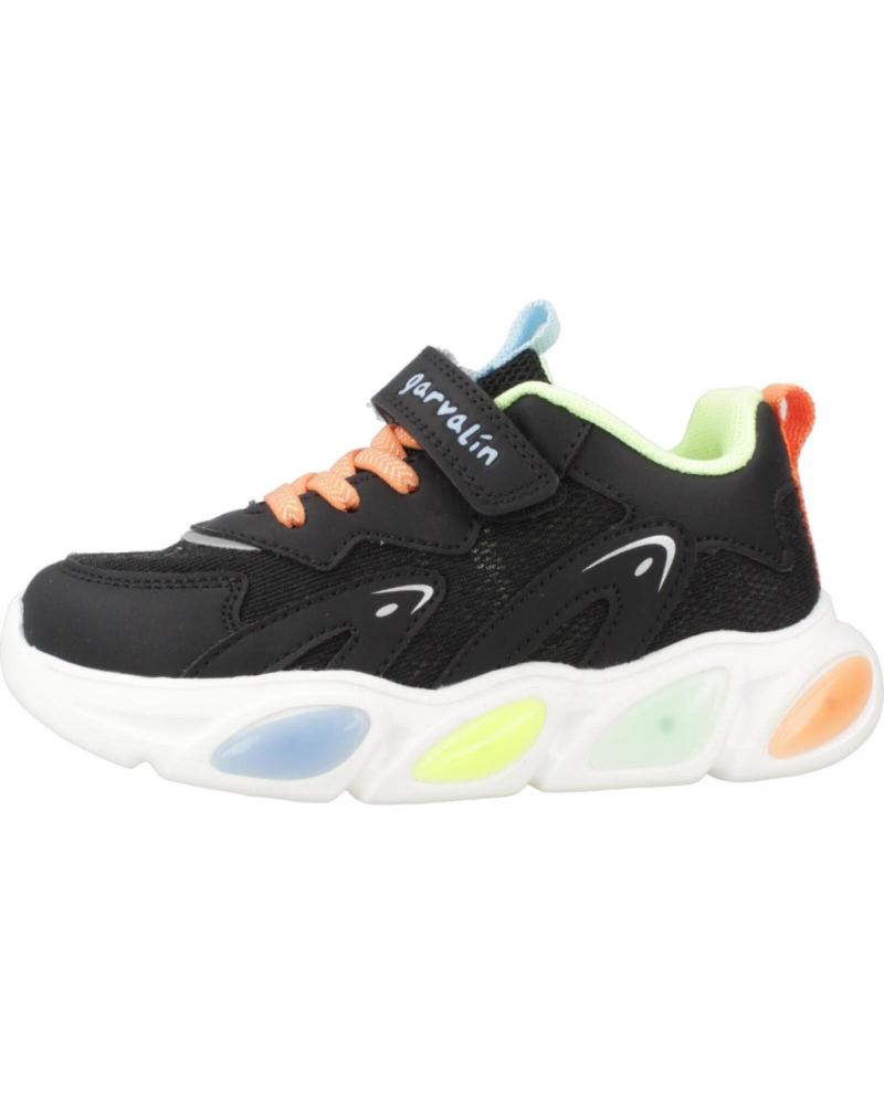 ZAPATILLAS GARVALÍN 251808G NEGRAS CON DETALLES VIBRANTES Y CIERRE ADHERENTE NEGRO