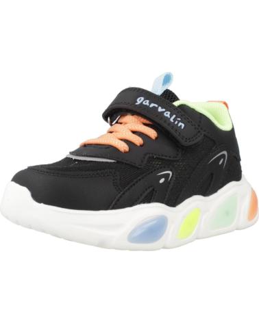 ZAPATILLAS GARVALÍN 251808G NEGRAS CON DETALLES VIBRANTES Y CIERRE ADHERENTE NEGRO