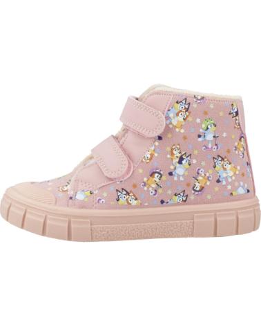 GARVALIN 251858G - STIVALI IN TELA CON STAMPA FLOREALE E DOPPIO VELCRO, ROSA ROSA