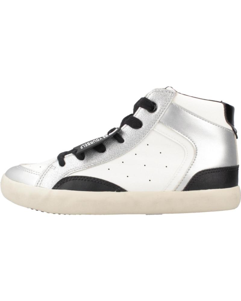 SCARPE DA GINNASTICA GEOX J GISLI C0459 BIANCO E ARGENTO C0459