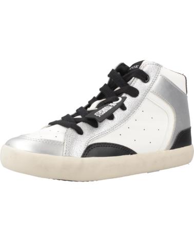 SCARPE DA GINNASTICA GEOX J GISLI C0459 BIANCO E ARGENTO C0459