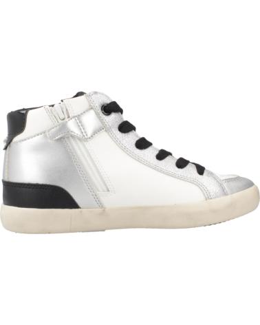 SCARPE DA GINNASTICA GEOX J GISLI C0459 BIANCO E ARGENTO C0459
