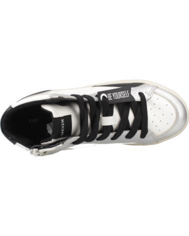 SCARPE DA GINNASTICA GEOX J GISLI C0459 BIANCO E ARGENTO C0459
