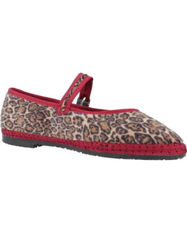 FLABELUS PIERRE ANIMAL PRINT GARNET BALLET FLATS GARNET