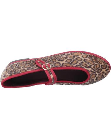FLABELUS PIERRE ANIMAL PRINT GARNET BALLET FLATS GARNET