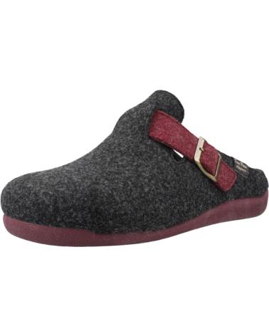 TONI PONS NORTON FR - FILZ-PANTOLETTE MIT SCHNALLE, SCHWARZ NEGRE