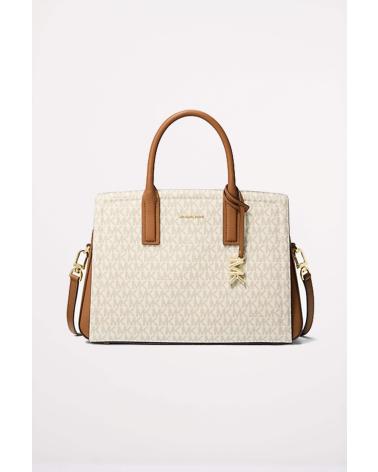 MICHAEL KORS LAILA TOTE-TASCHE AUS LOGO-CANVAS UND BEIGE/BRAUNEM LEDER 149
