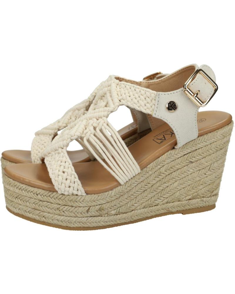 ETIKA 20215 BEIGE WEDGE SANDALS WITH WOVEN DESIGN BEIG