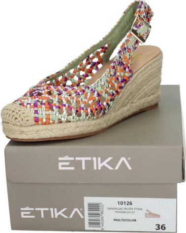 SANDALI CON ZEPPA ETIKA 10126 MULTICOLORE MULTICOLOR