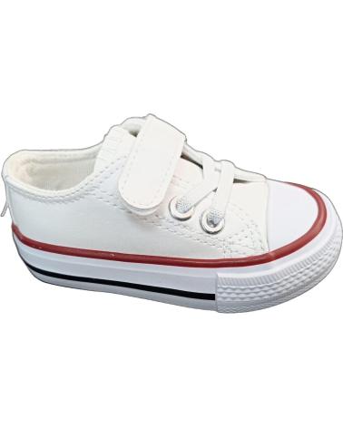 BUBBLE BOBBLE SPORTSCHUH IM CONVERSE-STIL MIT KLETTVERSCHLUSS B166 WEISS BLANCO
