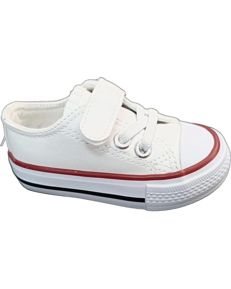 BUBBLE BOBBLE SPORTSCHUH IM CONVERSE-STIL MIT KLETTVERSCHLUSS B166 WEISS BLANCO
