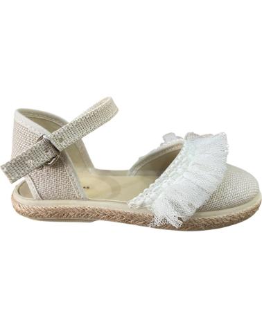 EL CABALLITO 1001 BEIGE ZEREMONIEN-ESPADRILLES MIT TÜLL UND ESPARTO BEIGE