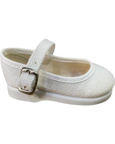 WEISSE LEINEN-SPANGENSCHUHE ANDREA RUIZ MODELL 977 BLANCO