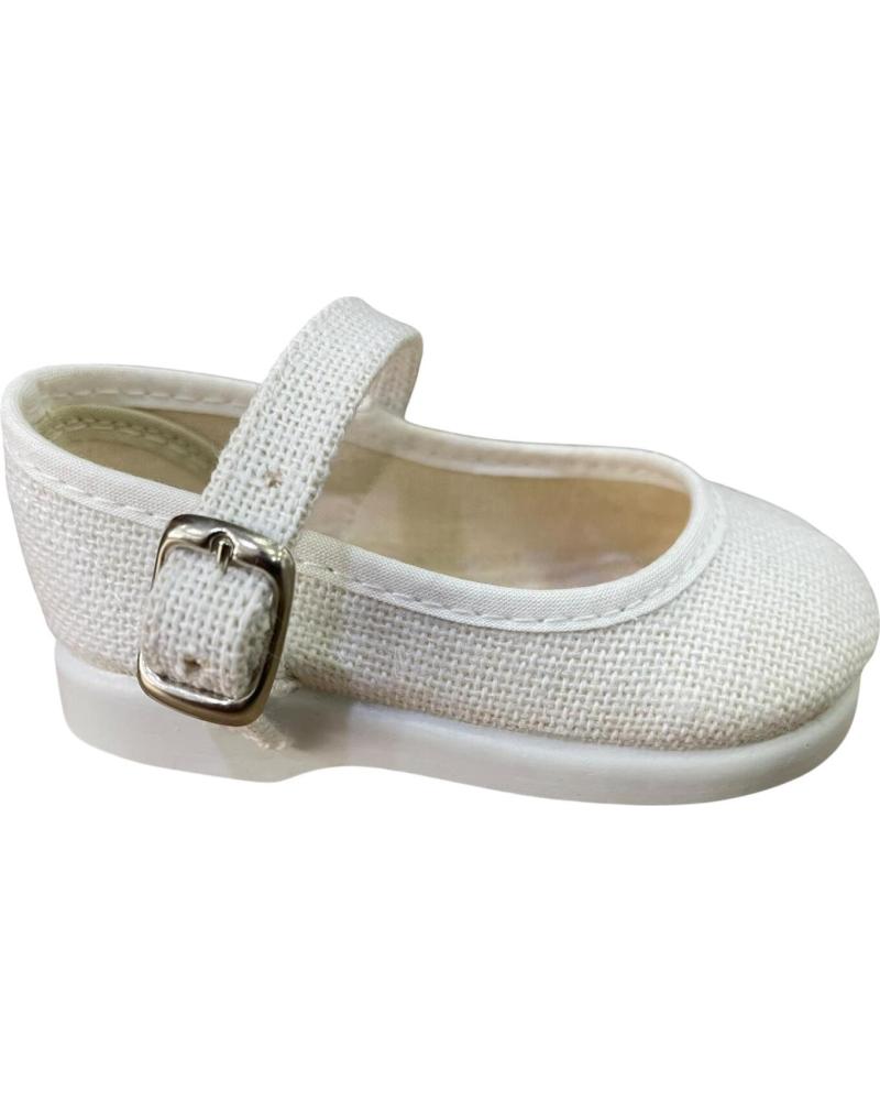 WEISSE LEINEN-SPANGENSCHUHE ANDREA RUIZ MODELL 977 BLANCO