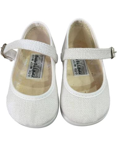 WEISSE LEINEN-SPANGENSCHUHE ANDREA RUIZ MODELL 977 BLANCO