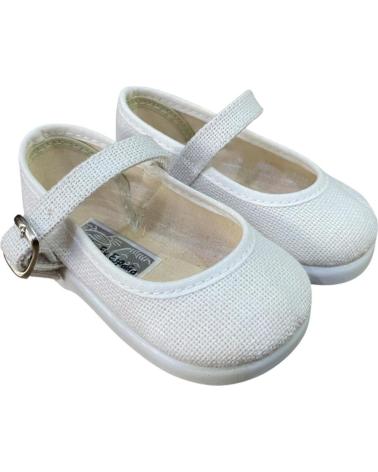 WEISSE LEINEN-SPANGENSCHUHE ANDREA RUIZ MODELL 977 BLANCO
