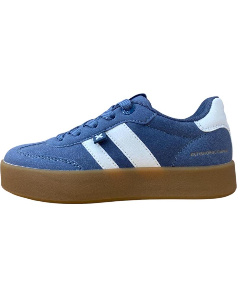 SNEAKER XTI 151360 BLU CON BANDE BIANCHE E SUOLA CARAMELLO AZUL