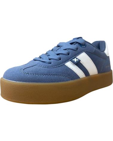SNEAKER XTI 151360 BLU CON BANDE BIANCHE E SUOLA CARAMELLO AZUL