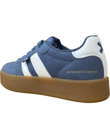 SNEAKER XTI 151360 BLU CON BANDE BIANCHE E SUOLA CARAMELLO AZUL