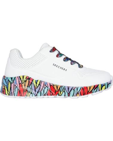 SKECHERS UNO LITE-SUBTLE LOVE ÉDITION COLORÉE BLANC BLANCO