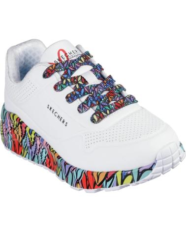 SKECHERS UNO LITE-SUBTLE LOVE ÉDITION COLORÉE BLANC BLANCO