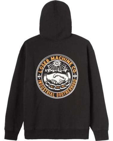 FELPA CON CAPPUCCIO LOSER MACHINE LAMAR FLEECE NERA CON STAMPA POSTERIORE NAN